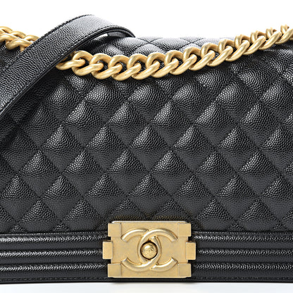 Chanel Caviar Quilted Medium Boy Flap Black 7 of 9