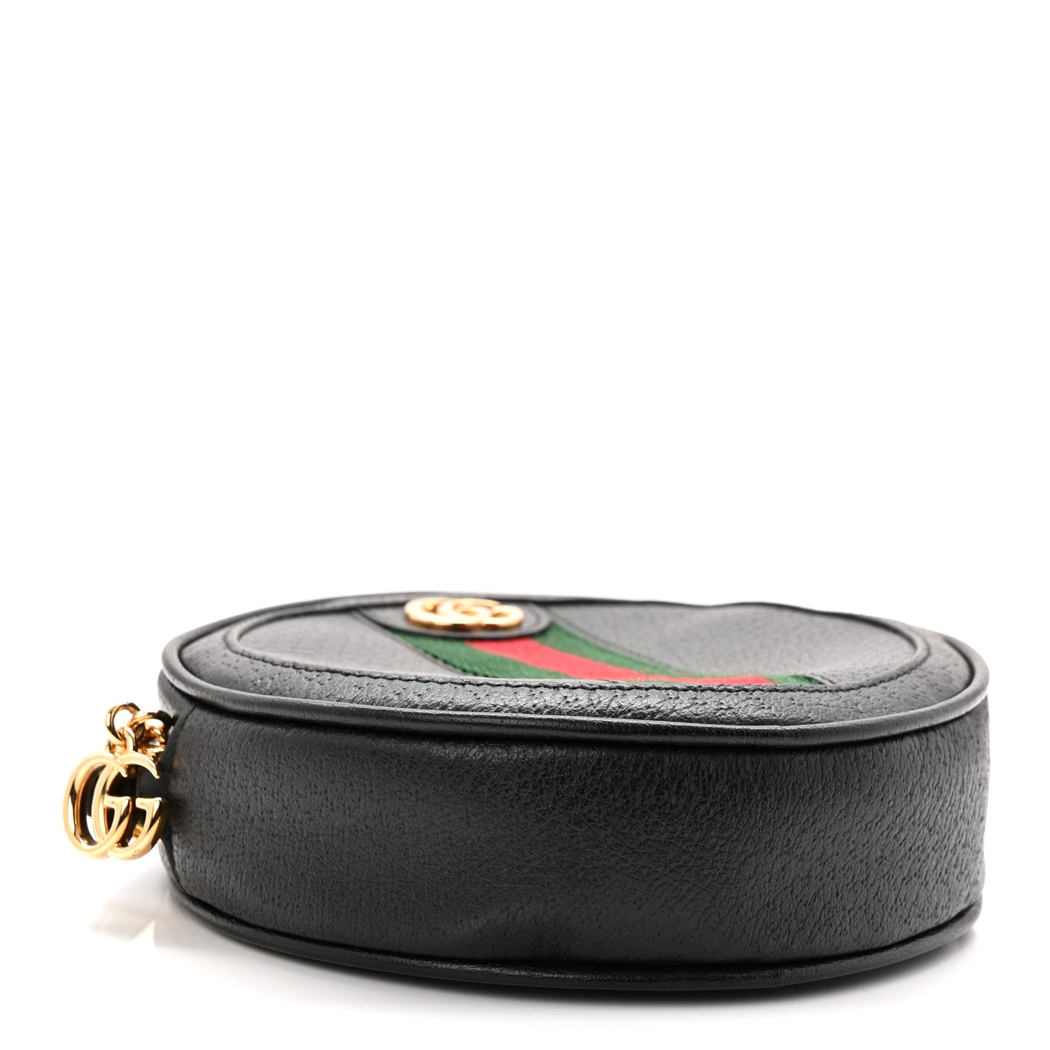 Gucci Textured Calfskin Web Ophidia Round Wrist Wallet Black 4 of 11