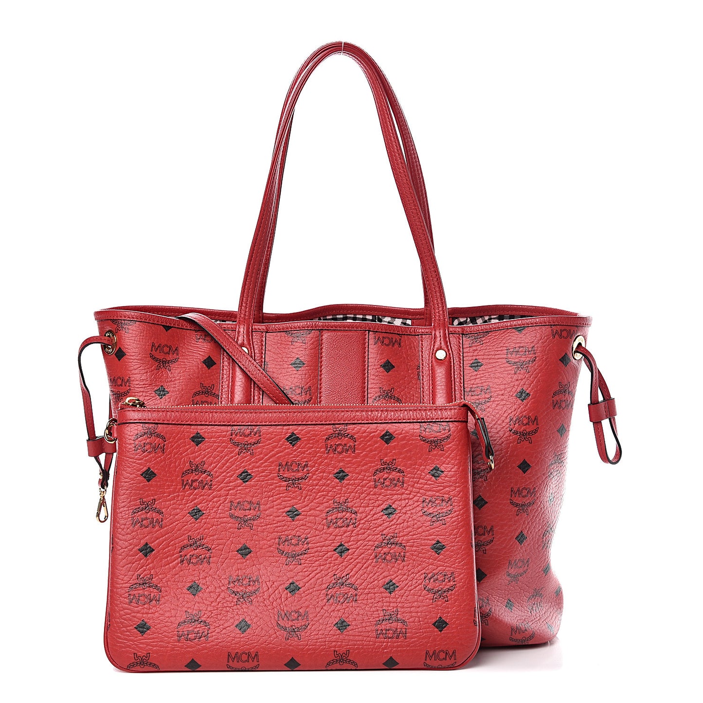 Visetos Medium Liz Reversible Shopper Tote Ruby Red