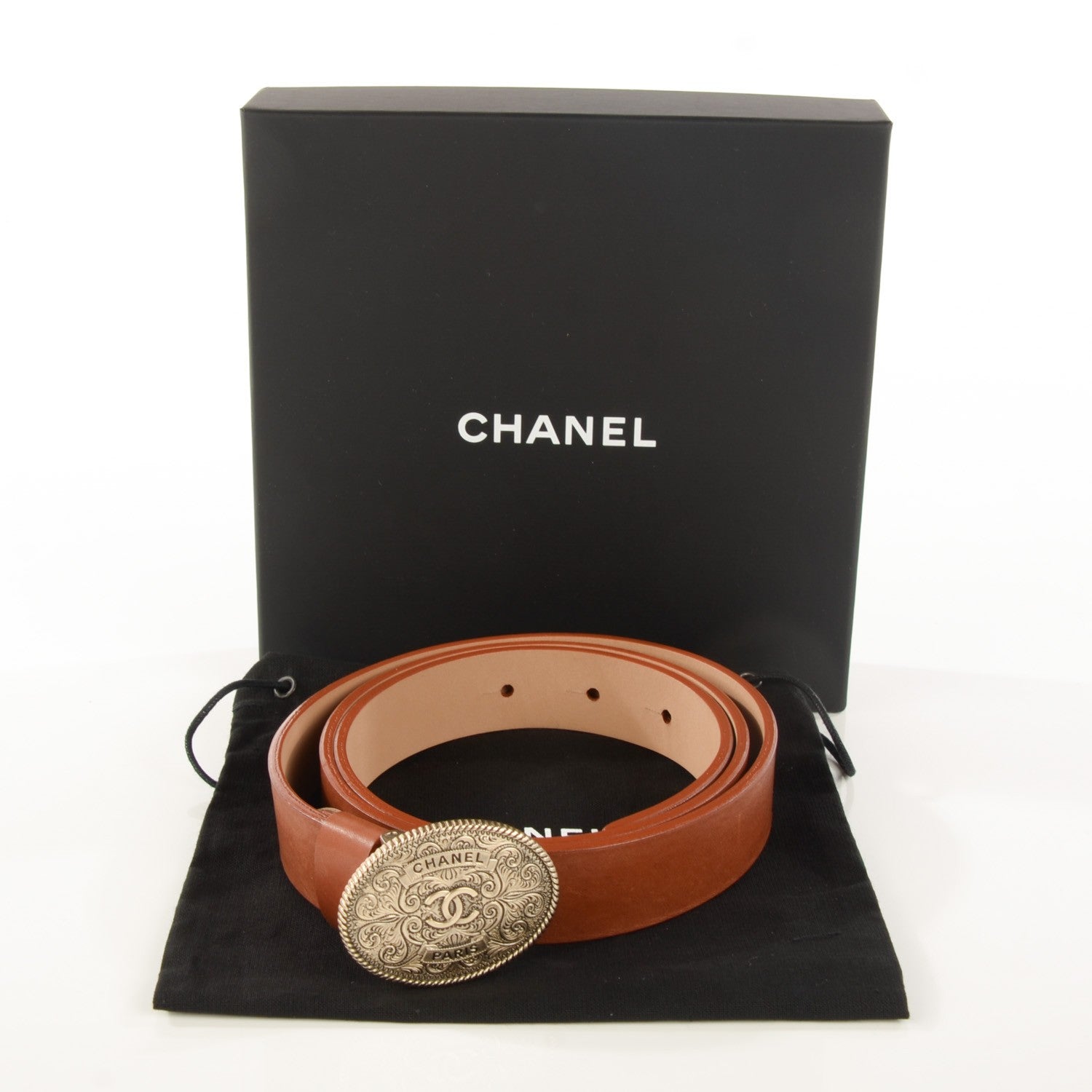 Chanel Calfskin CC Belt 90 36 Brown 4 of 9