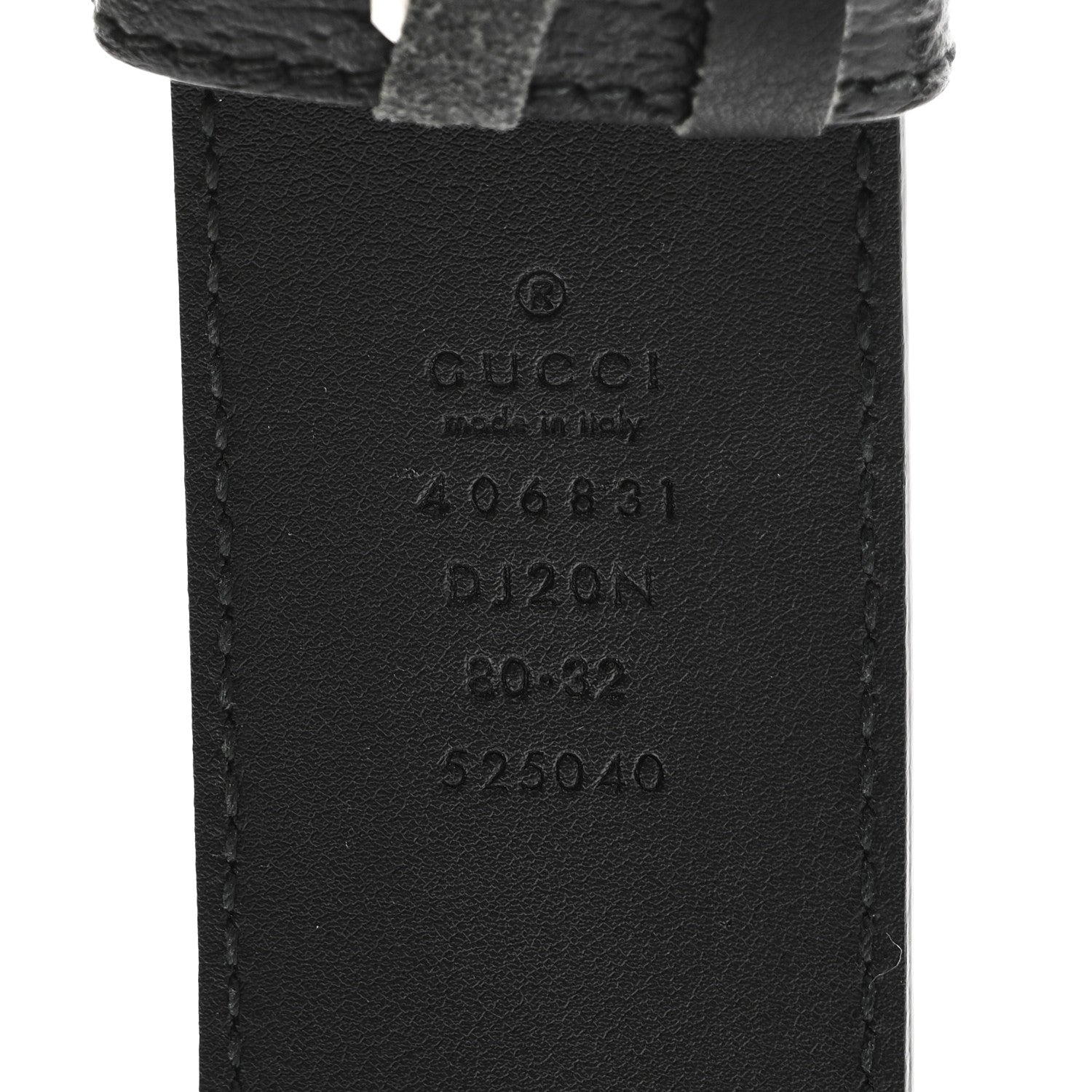 Gucci Textured Calfskin Double G 40mm Belt 80 32 Black 3 of 6