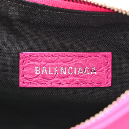 Balenciaga Extra Supple Calfskin Crocodile Embossed XS Le Cagole Shoulder Bag Lipstick Pink 6 of 12