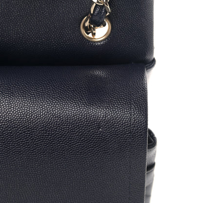 Chanel Caviar Quilted Jumbo Double Flap Navy Blue 10 of 10
