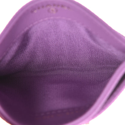 Chanel Caviar Quilted Boy Card Holder Purple 5 of 9