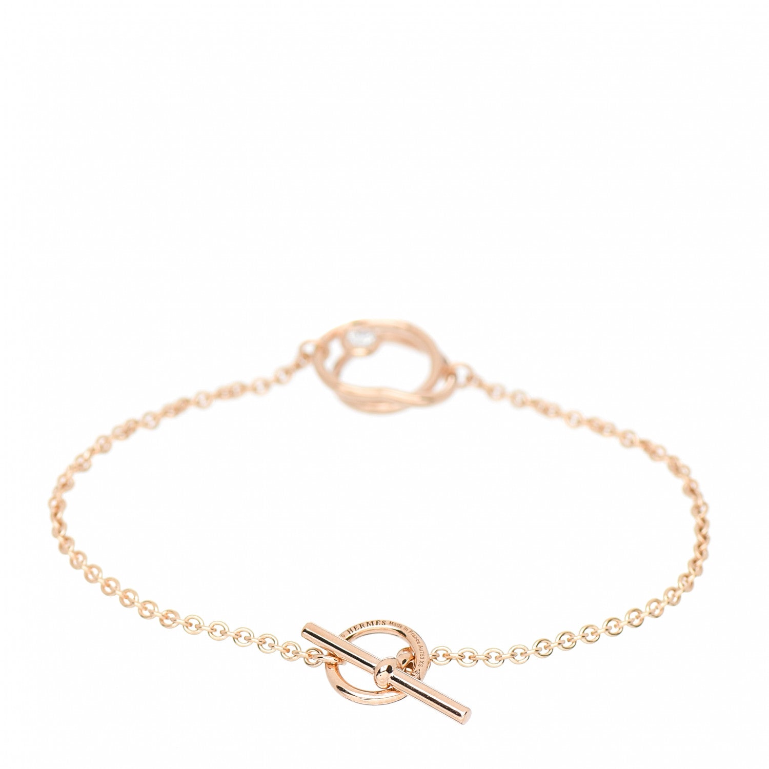 Hermes 18K Rose Gold Diamond TPM Vertige Coeur Bracelet SH 2 of 4
