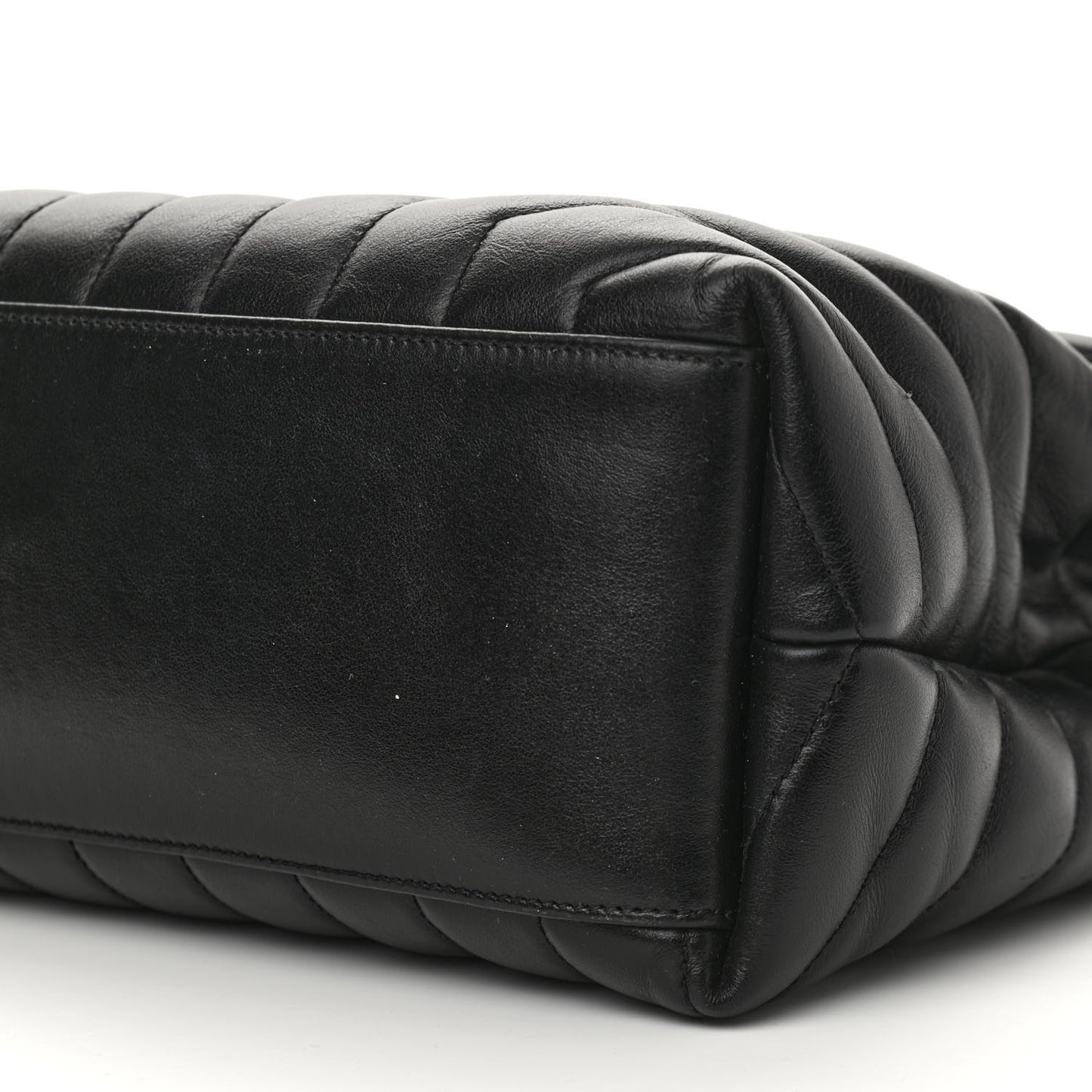 Calfskin Y Quilted Monogram Medium Loulou Chain Satchel Black