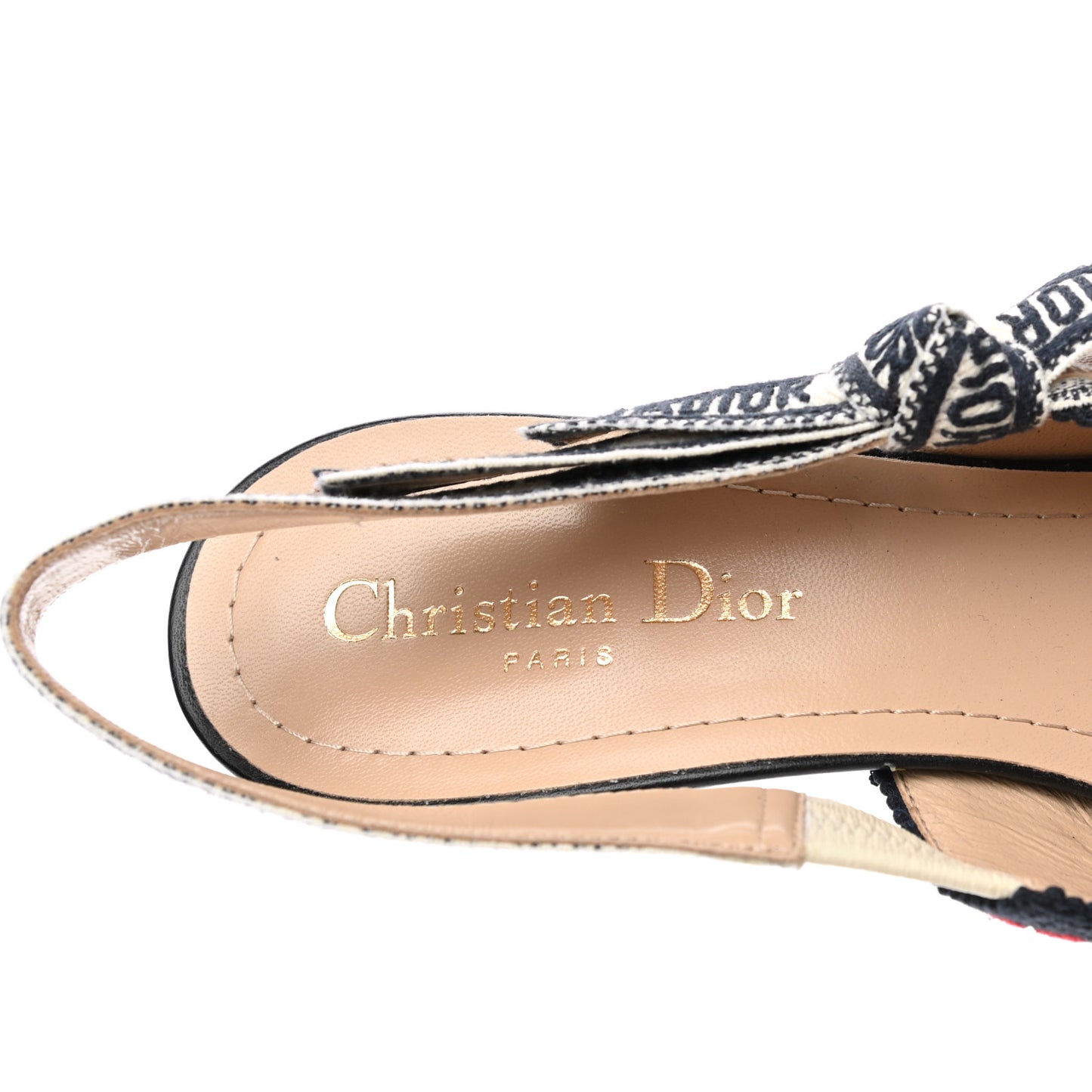 Canvas Ribbon Pop Heart I Love Paris Embroidered J'Adior Slingback 65mm Pumps 39 Red Multicolor
