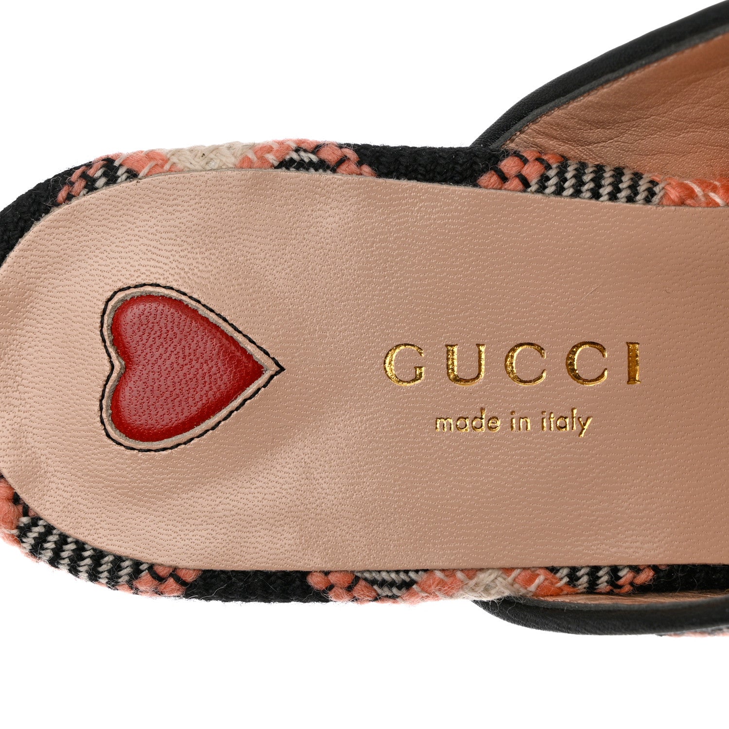 Gucci Tweed Calfskin Damier Womens Princetown Slippers 35 Black Pink Multicolor 7 of 9