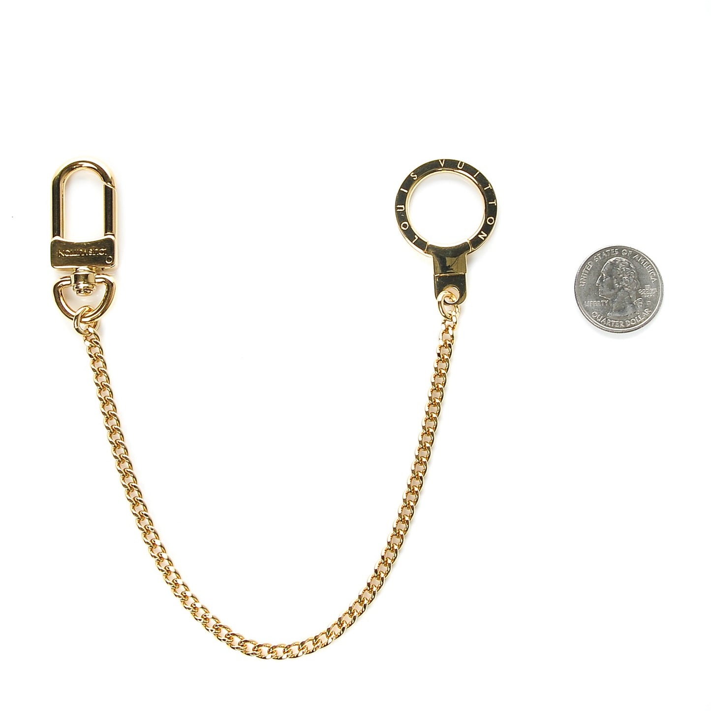 Metal Pochette Extender Key Ring Chain Gold