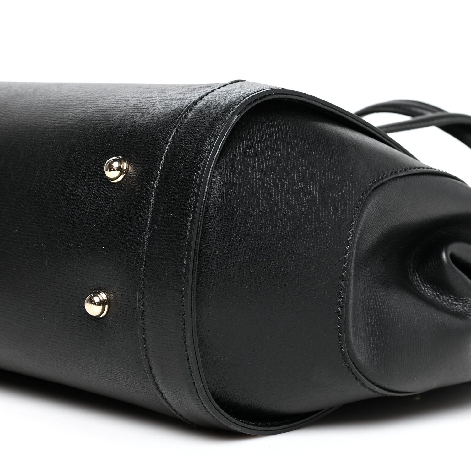 Gucci Calfskin Bamboo Bullet Top Handle Bag Black 10 of 13