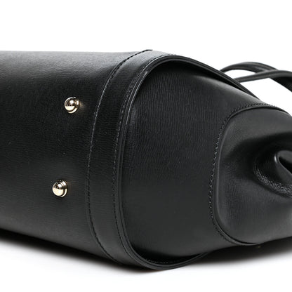 Gucci Calfskin Bamboo Bullet Top Handle Bag Black 10 of 13