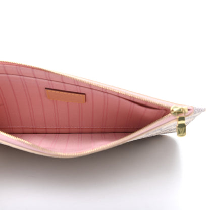 Louis Vuitton Damier Azur Neverfull MM GM Pochette Rose Ballerine 5 of 6