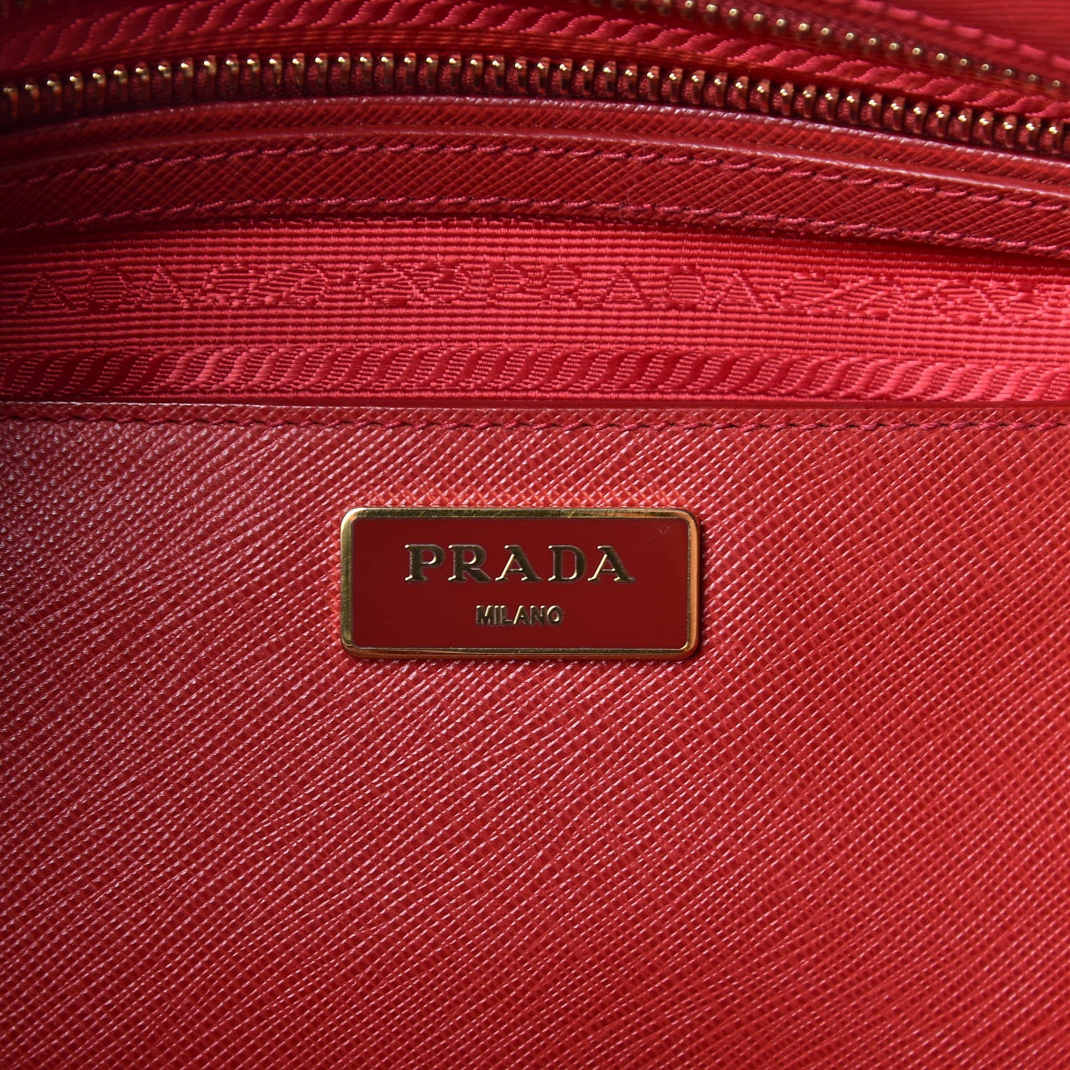 Prada Saffiano Large Galleria Double Zip Tote Fuoco 6 of 12