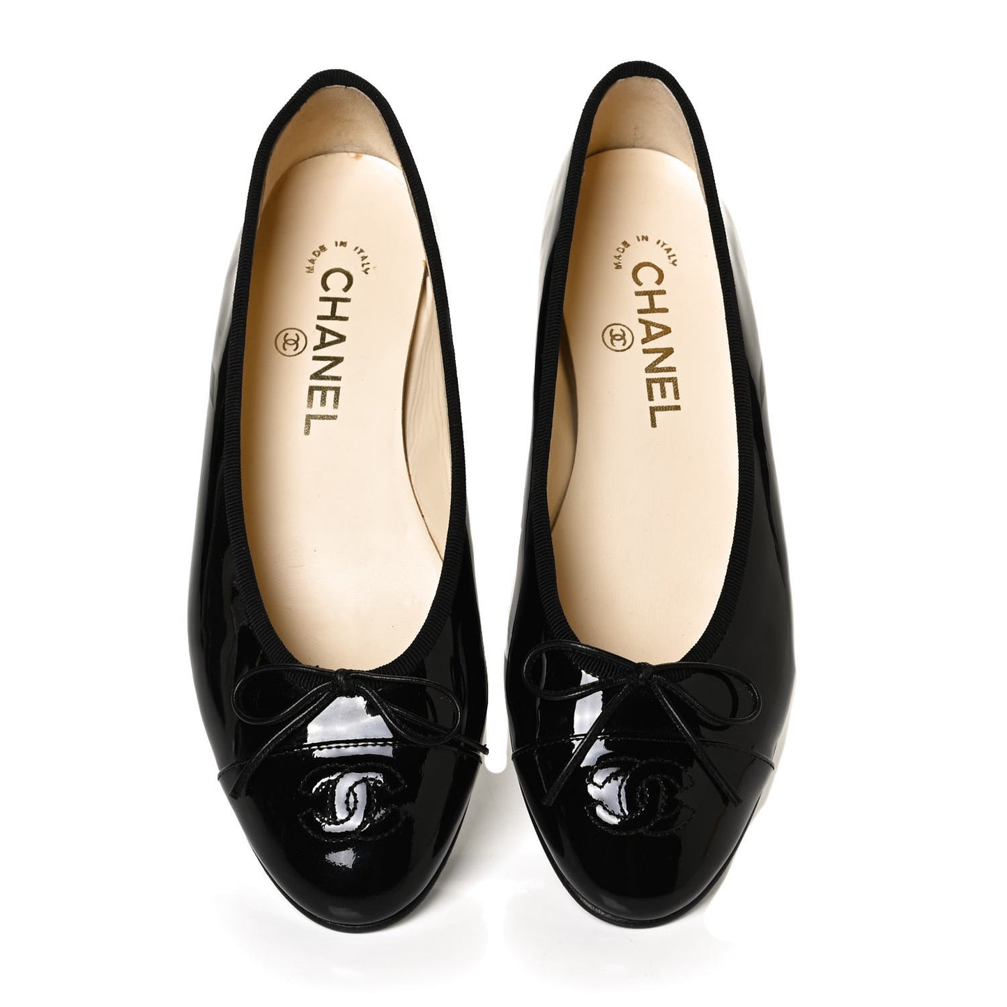 Patent CC Cap Toe Ballerina Flats 37 Black