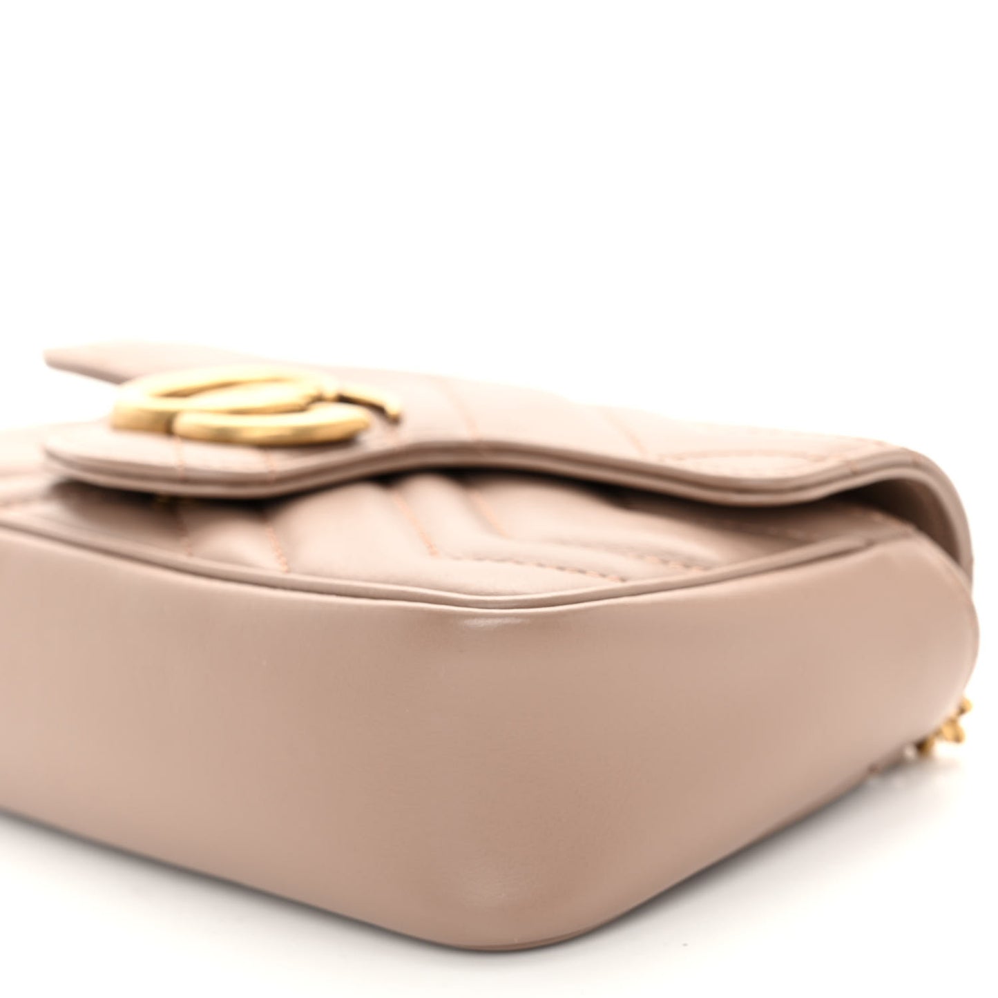 Calfskin Matelasse Super Mini GG Marmont Shoulder Bag Porcelain Rose