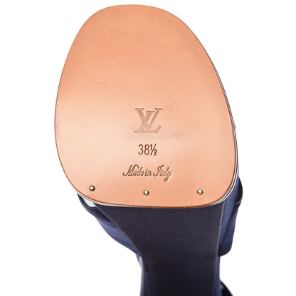 Louis Vuitton Satin Florida Platform Sandal 38.5 Navy 7 of 9
