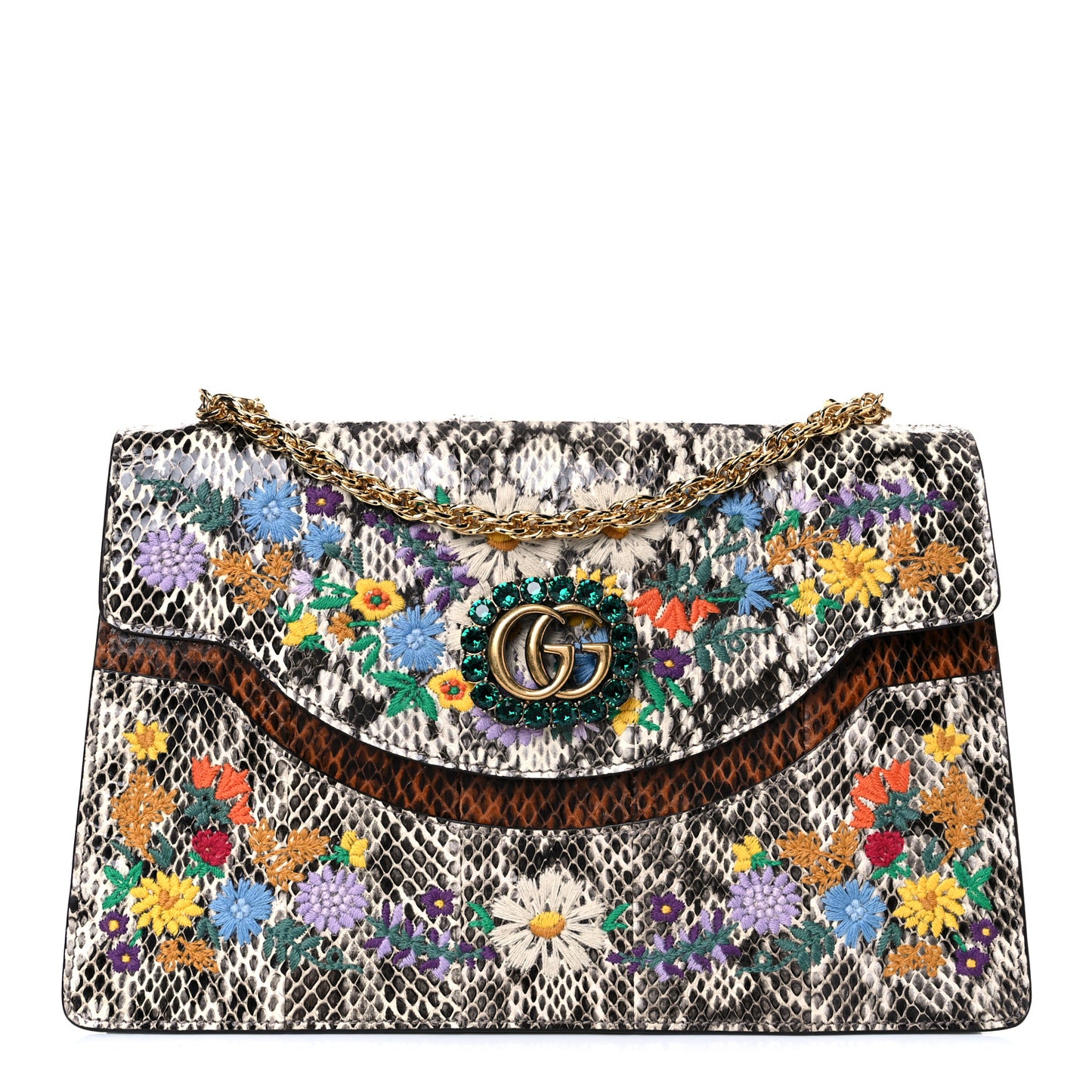 Snakeskin Embroidered Linea Ricami Shoulder Multicolor