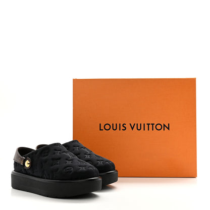 Louis Vuitton Nylon Embossed Monogram Aspen Platform Clog Mules 36 Black 10 of 10