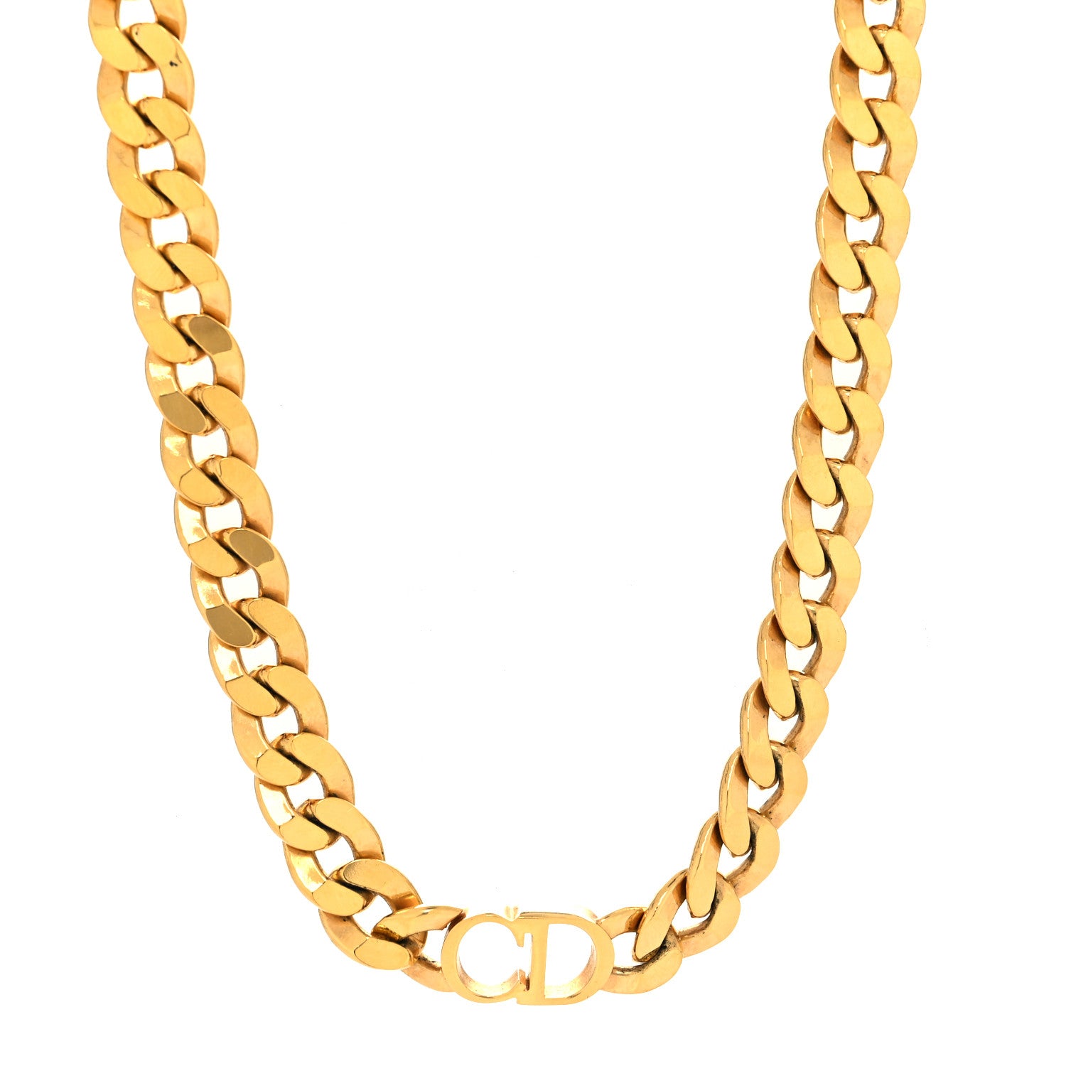 Christian Dior Metal Danseuse Etoile Chain Choker Necklace Gold 1 of 5