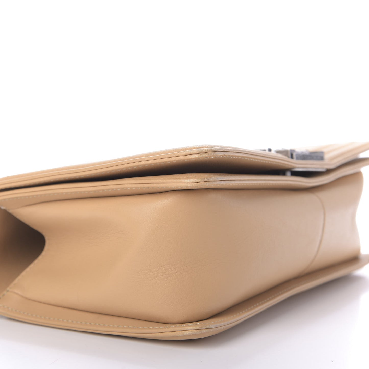 Calfskin Chevron Medium Boy Flap Beige