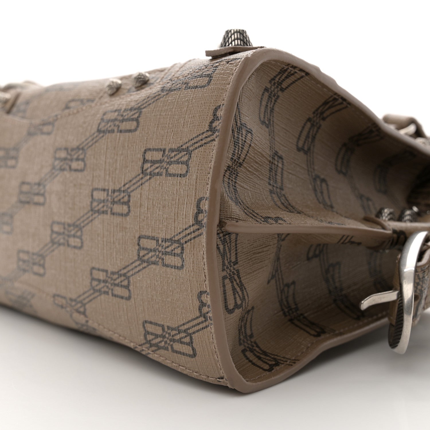 Balenciaga Coated Canvas BB Monogram Neo Cagole Handbag XS Beige Brown 11 of 11
