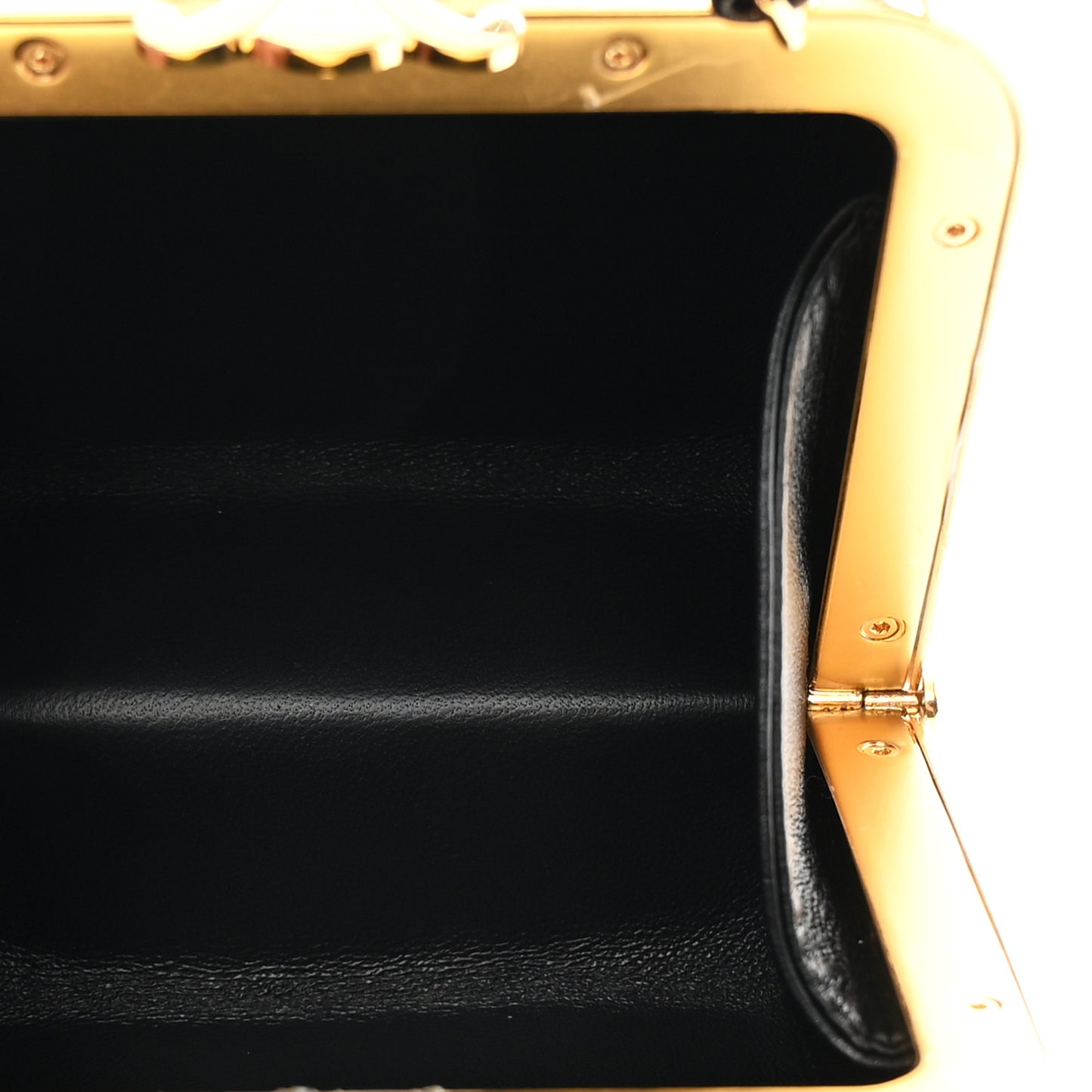 Shiny Calfskin Lana Triomphe Minaudiere Black