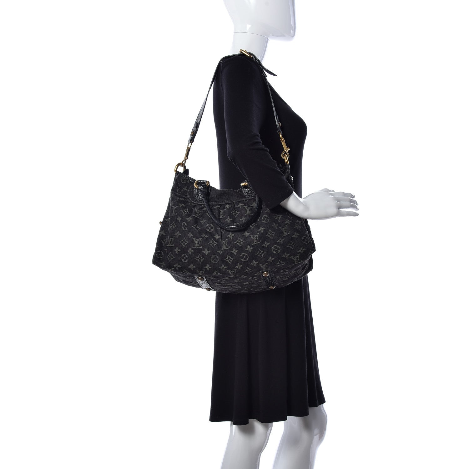 Louis Vuitton Denim Neo Cabby MM Black 2 of 10
