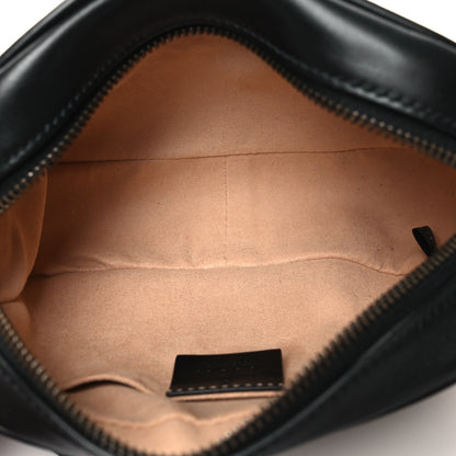 Gucci Calfskin Matelasse Mini GG Marmont Chain Shoulder Bag Black 6 of 11