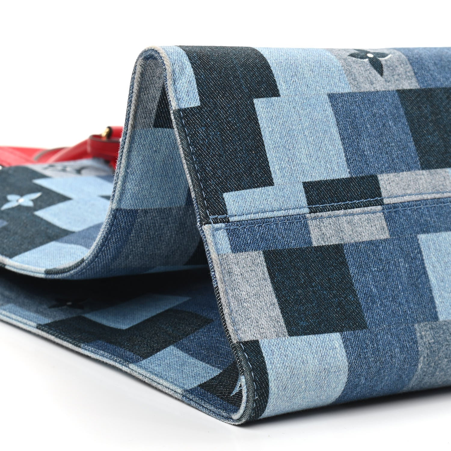 Louis Vuitton Denim Damier Monogram Onthego Blue Rouge 8 of 8