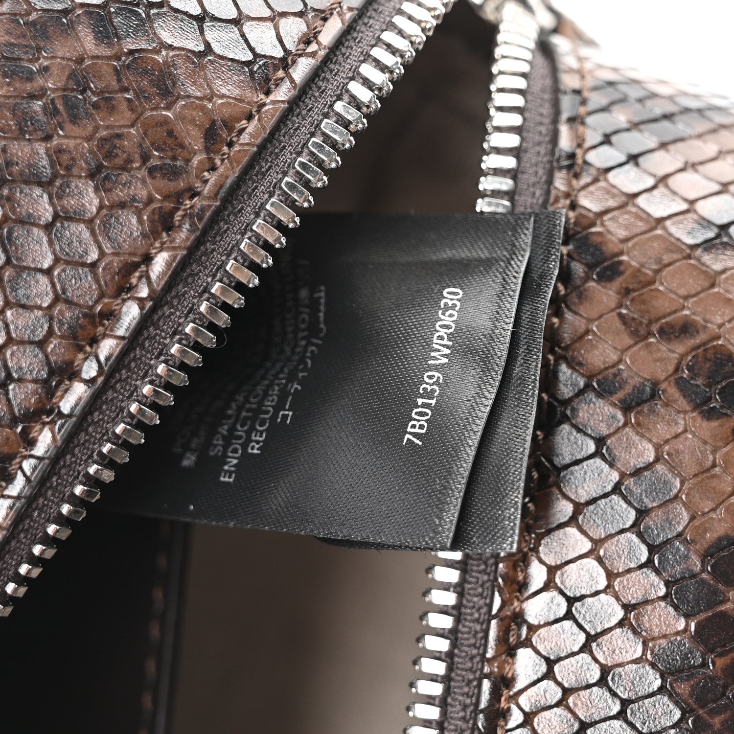 Stella McCartney Faux Snake Print Ryder Crossbody Bag Espresso