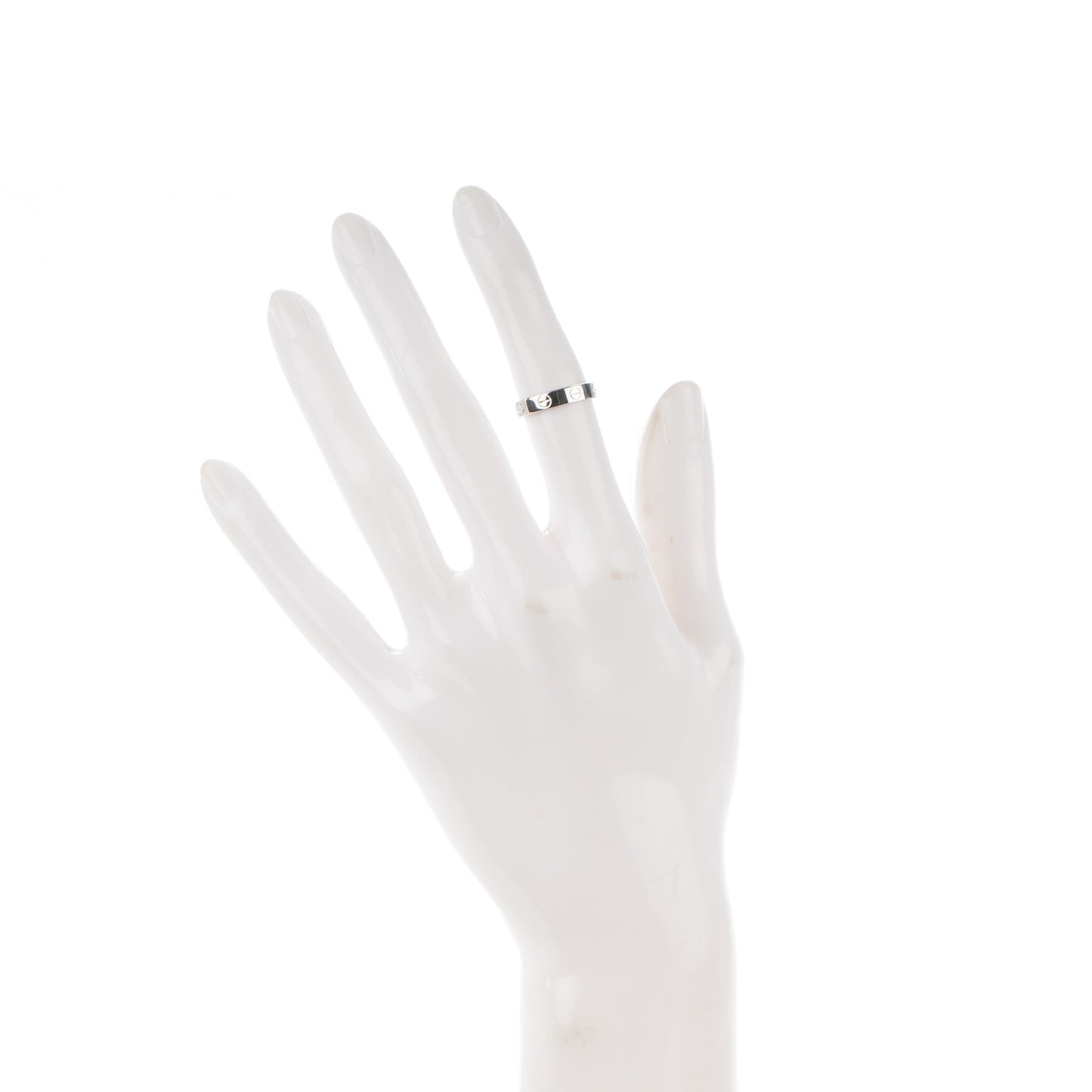 18K White Gold 4mm LOVE Wedding Band Ring 48 4.5