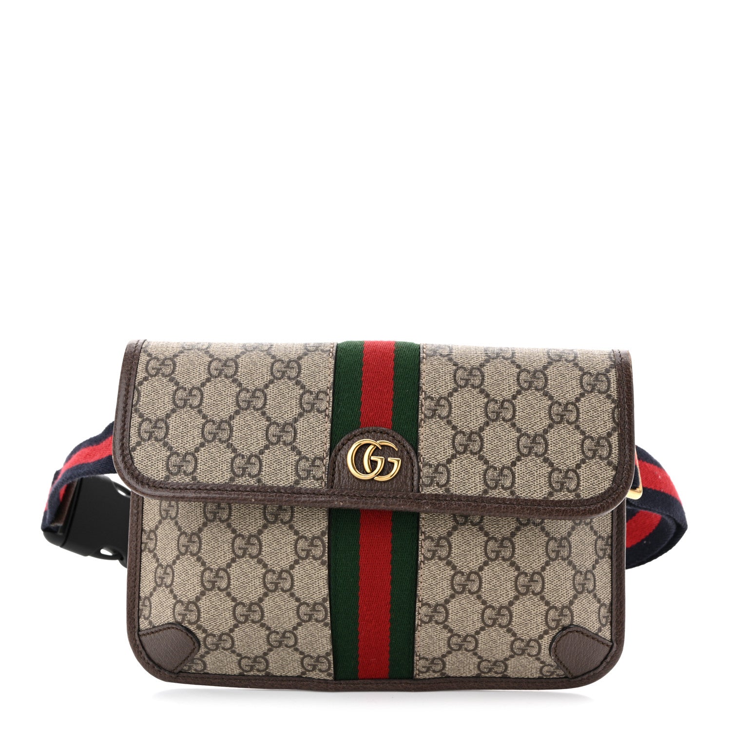 Gucci GG Supreme Monogram Web Small Ophidia Belt Bag Brown 1 of 11