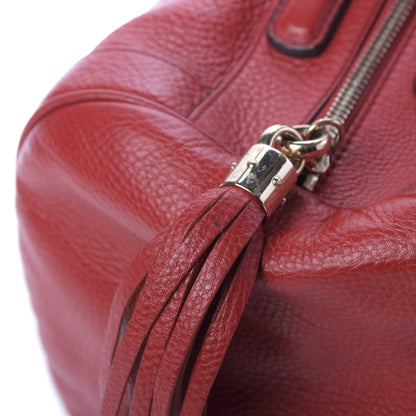 Gucci Pebbled Calfskin Medium Soho Boston Red 8 of 13