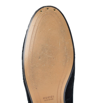 Gucci Velvet GG Monogram Horsebit Womens Jordaan Loafers 38.5 Black 11 of 14