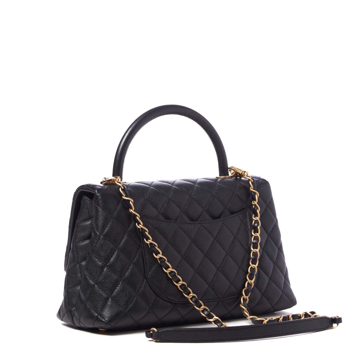 Chanel Caviar Quilted Small Coco Handle Flap Black 2 of 9