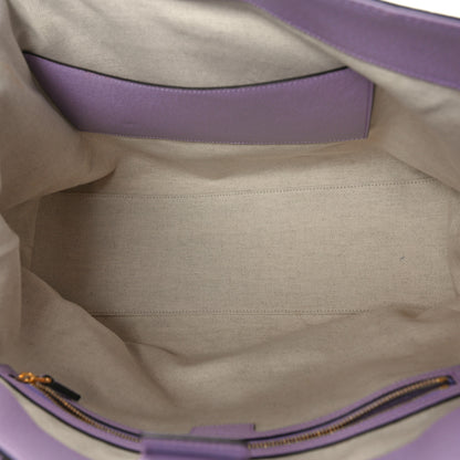 Gucci Monogram Jumbo GG Textured Dollar Calfskin Medium Ophidia Shopping Tote Beige Lapis 5 of 11
