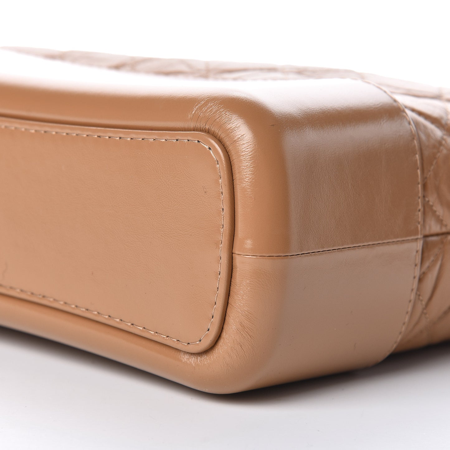 Aged Calfskin Quilted Medium Gabrielle Hobo Tan