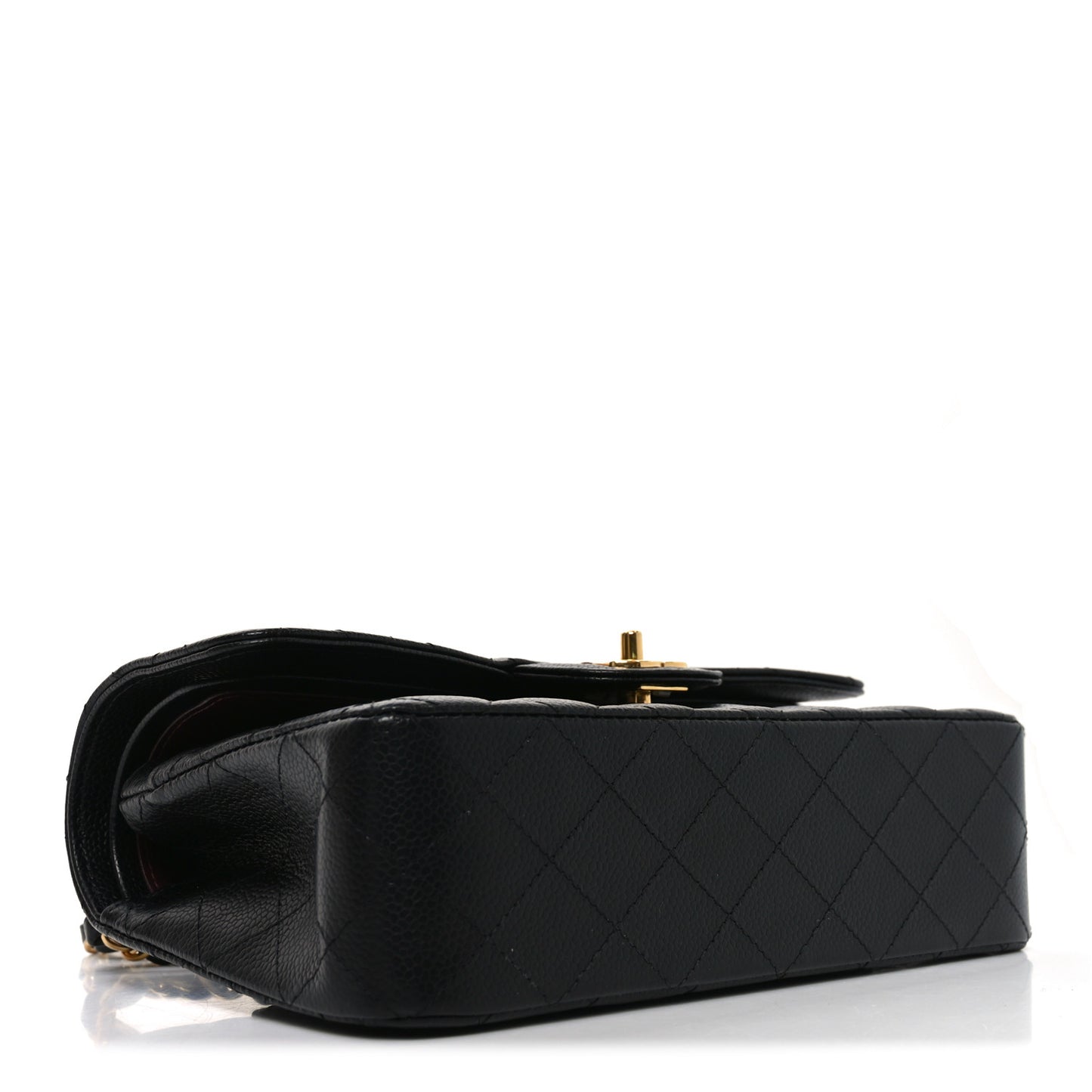 Caviar Quilted Small Double Flap Black