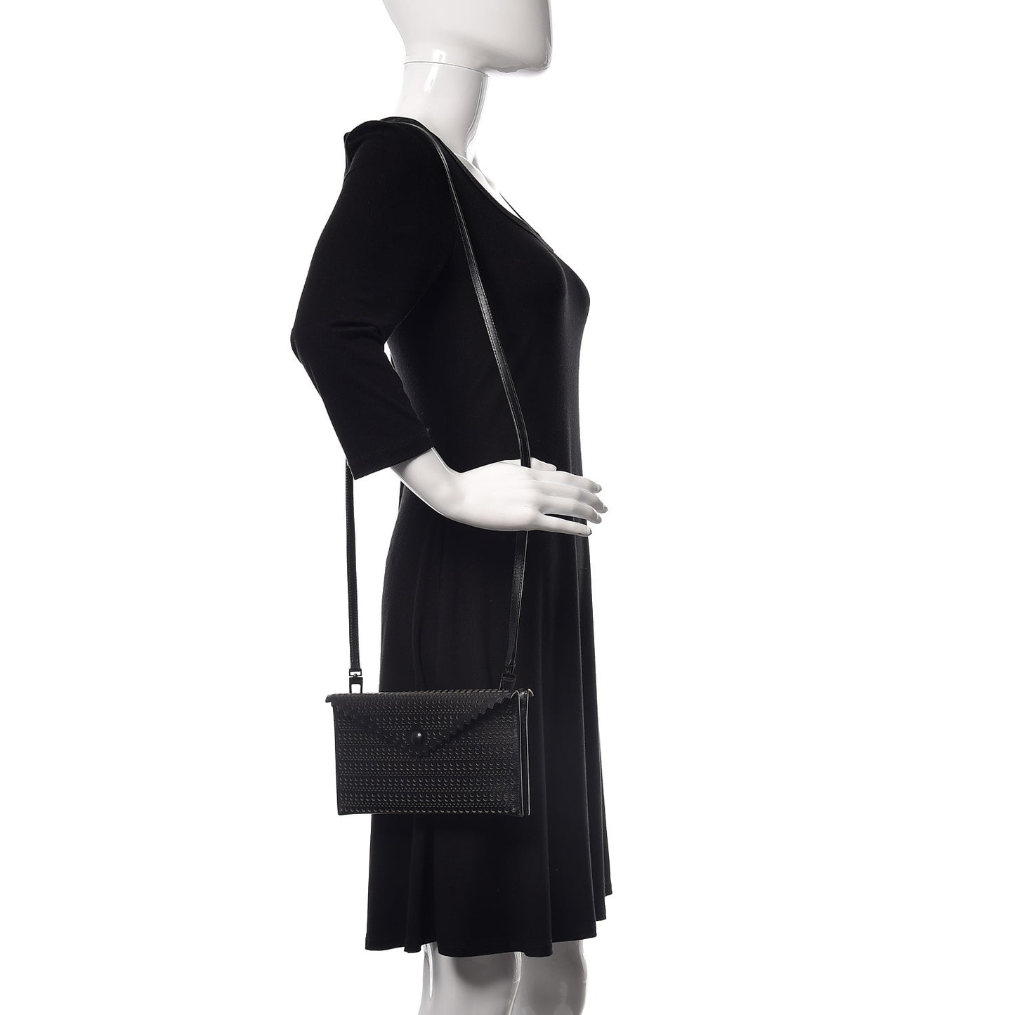 Laser Cut Louise 24 Envelope Crossbody Black