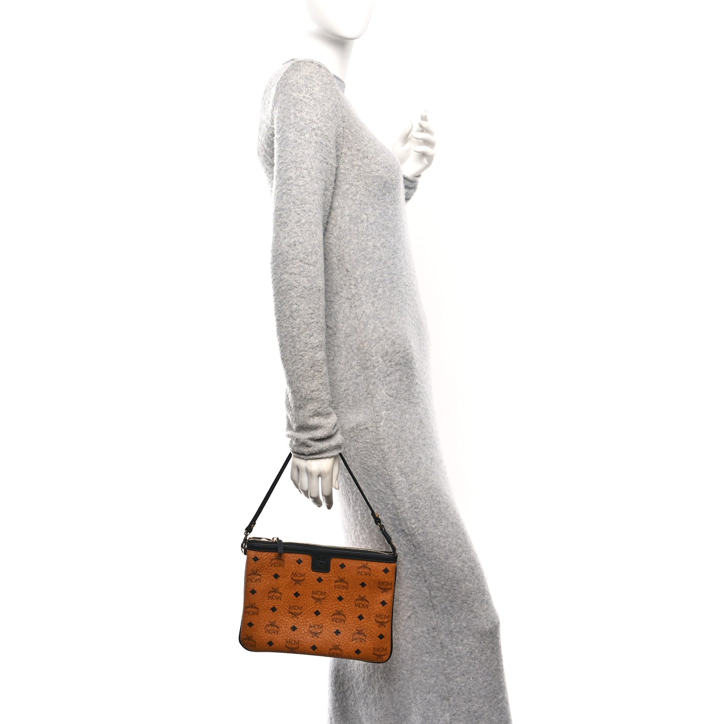 Visetos Liz Shopper Tote Pouch Cognac Black