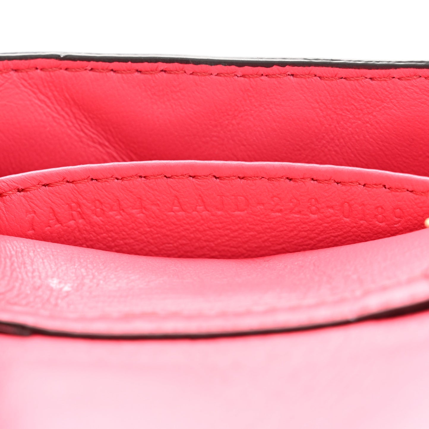 Nappa Matisse FF Embossed Nano Baguette Charm Lampone
