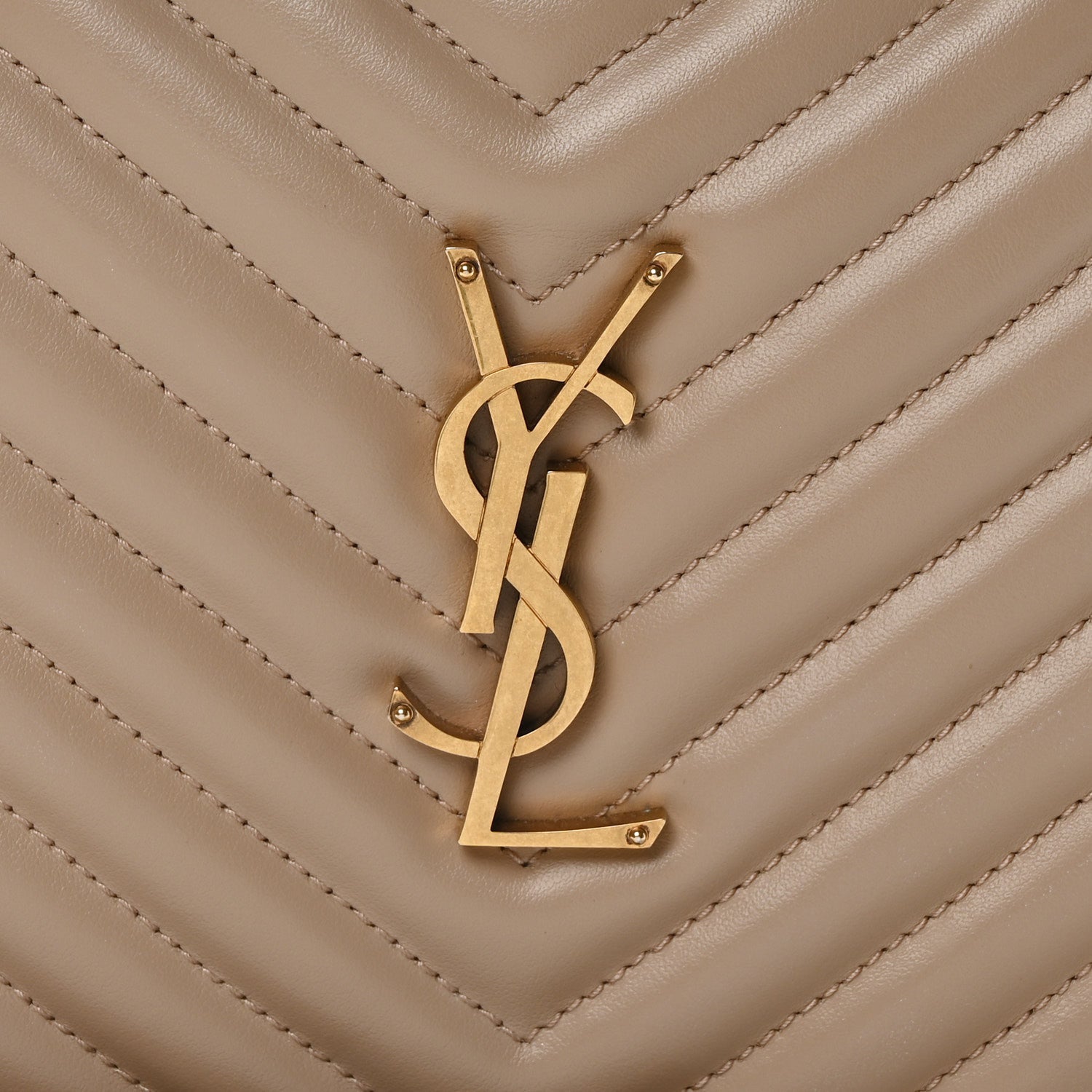 Saint Laurent Calfskin Matelasse Monogram Lou Camera Bag Dark Beige 8 of 10