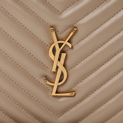 Saint Laurent Calfskin Matelasse Monogram Lou Camera Bag Dark Beige 8 of 10