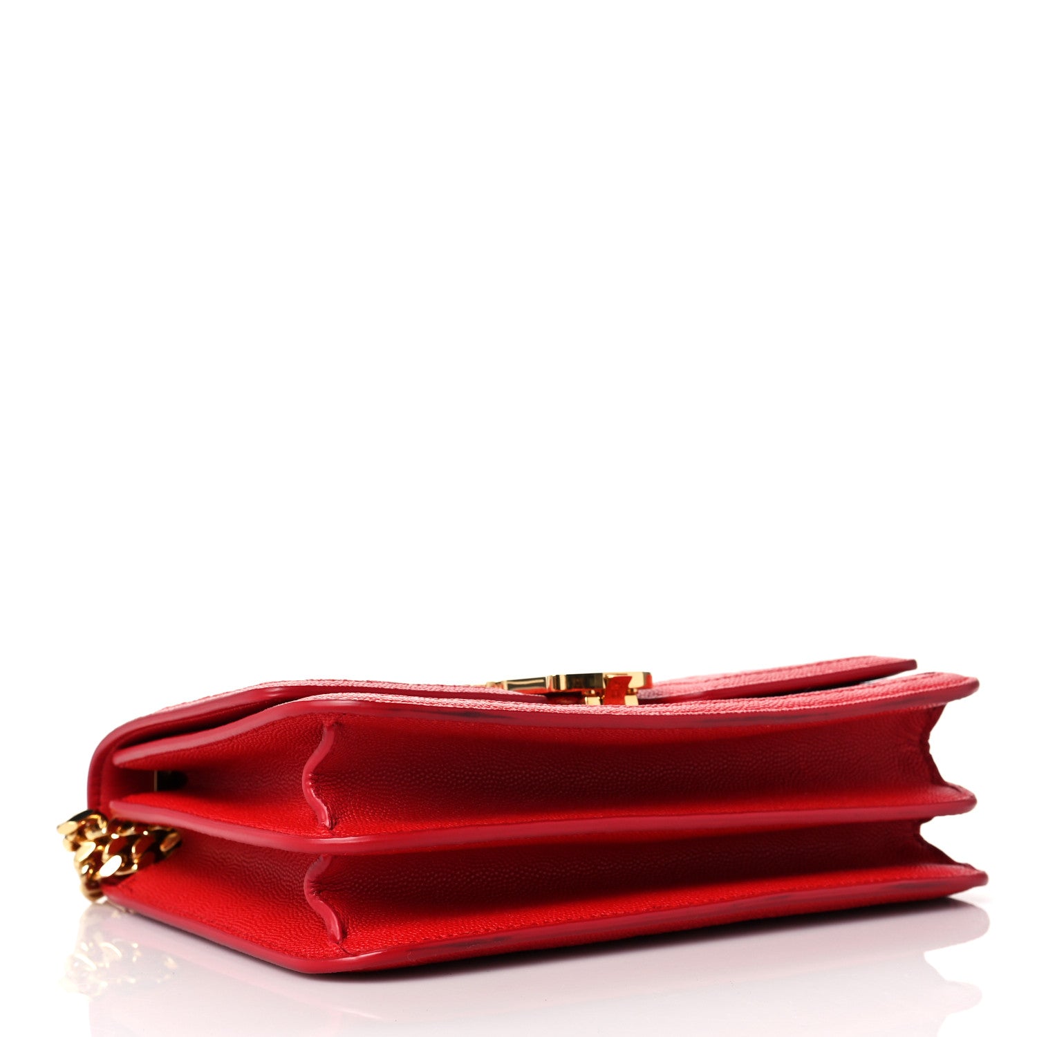 Burberry Grainy Calfskin Monogram Embossed Small TB Chain Bag Bright Red 4 of 8