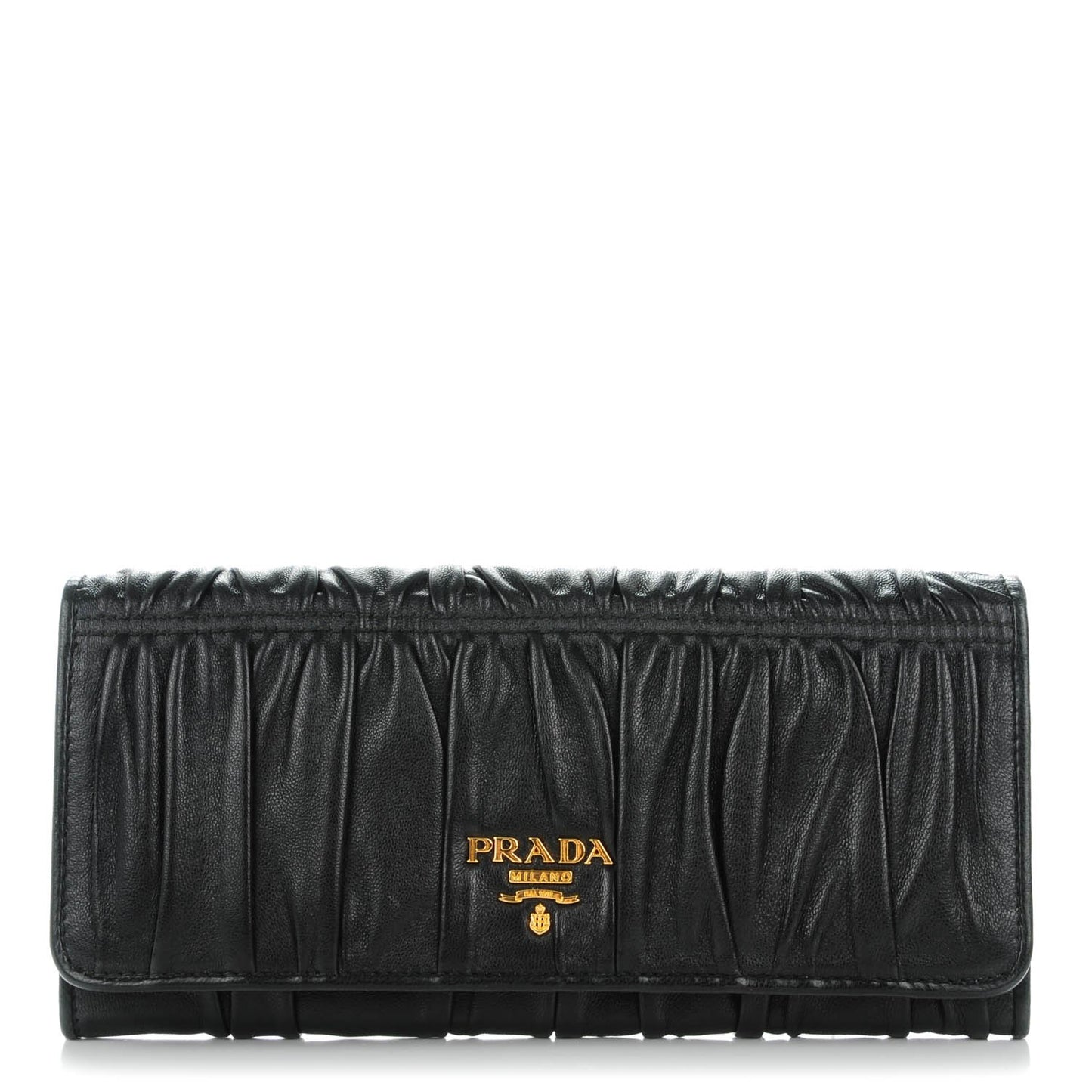 Nappa Gaufre Continental Wallet Nero Black