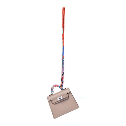 Hermes Tadelakt Mini Kelly Twilly Bag Charm Argile 1 of 3