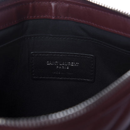 Saint Laurent Calfskin Matelasse Chevron Monogram A5 Wristlet Bordeaux 8 of 9