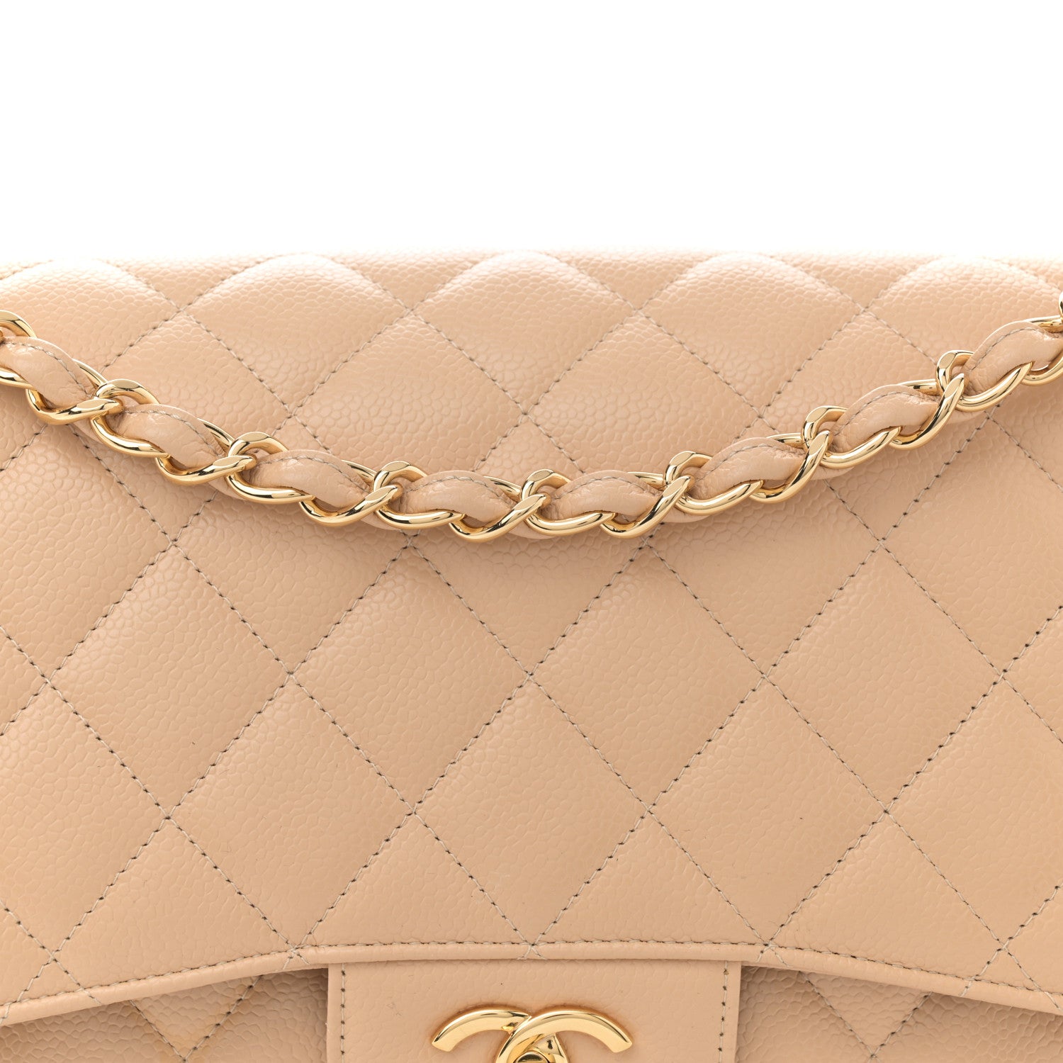 Chanel Caviar Quilted Jumbo Double Flap Beige Clair 8 of 12