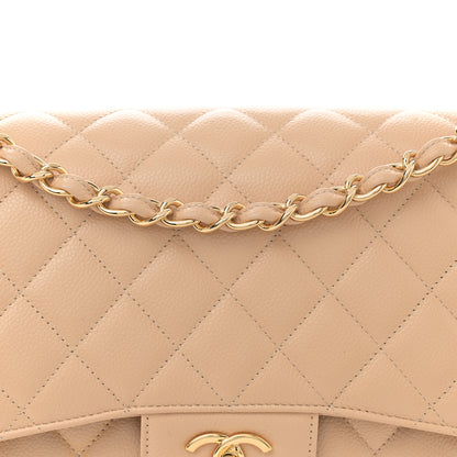 Chanel Caviar Quilted Jumbo Double Flap Beige Clair 8 of 12
