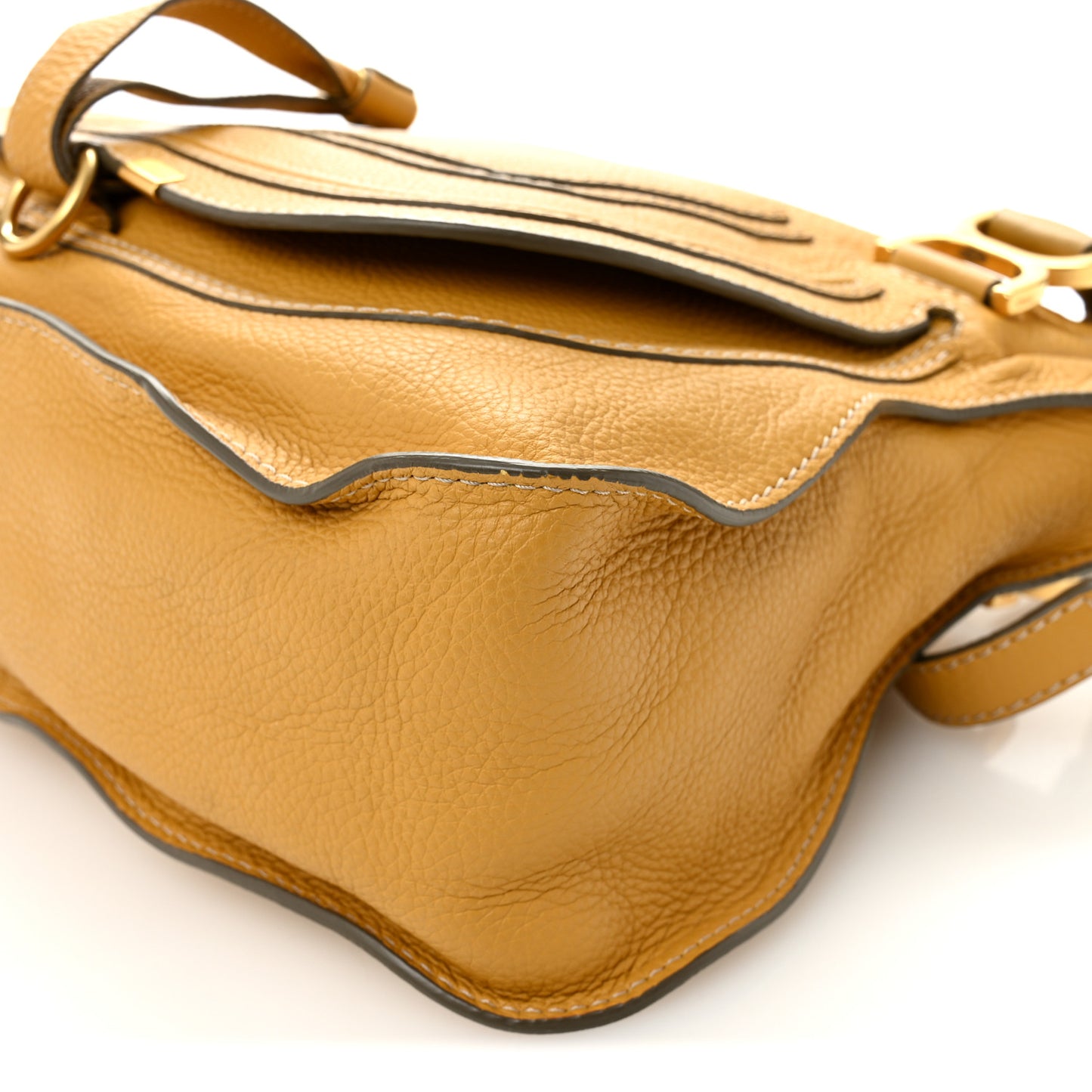 Calfskin Medium Marcie Satchel Curry Yellow